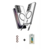 MARSİLYAN™- Galaxy S23 Plus Kılıf Atlas Doku Koleksiyonu - Şeffaf Polymer Nano Ekran Koruyucu + Metal Kamera Lens - KI