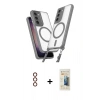 MARSİLYAN™- Galaxy S23 Plus Kılıf Atlas Doku Koleksiyonu - Siyah 6D Mat Seramik Hayalet Nano Ekran Koruyucu + Metal Kamera Lens - KI