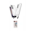 MARSİLYAN™- Galaxy S23 Plus Kılıf Atlas Doku Koleksiyonu - Siyah Hayalet Edge Cam Ekran Koruyucu