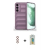 MARSİLYAN™- Galaxy S23 Plus Kılıf Atlas Koleksiyonu - Şeffaf Polymer Nano Ekran Koruyucu + Metal Kamera Lens - KI