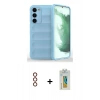 MARSİLYAN™- Galaxy S23 Plus Kılıf Atlas Koleksiyonu - Şeffaf Polymer Nano Ekran Koruyucu + Metal Kamera Lens - KI