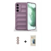 MARSİLYAN™- Galaxy S23 Plus Kılıf Atlas Koleksiyonu - Siyah 6D Mat Seramik Hayalet Nano Ekran Koruyucu + Metal Kamera Lens - KI