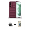 MARSİLYAN™- Galaxy S23 Plus Kılıf Atlas Koleksiyonu - Siyah 6D Mat Seramik Hayalet Nano Ekran Koruyucu + Kamera Lens Koruma Cam - SF