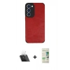 MARSİLYAN™- Galaxy S23 Plus Kılıf Doruk Asil Koleksiyonu - Siyah 20D Premium Cam Ekran Koruyucu + Kamera Lens Koruma Cam - SF