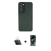 MARSİLYAN™- Galaxy S23 Plus Kılıf Doruk Asil Koleksiyonu - Siyah 360 Mat Full Body Arka Koruyucu + Kamera Lens Koruma Cam - SF