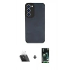 MARSİLYAN™- Galaxy S23 Plus Kılıf Doruk Asil Koleksiyonu - Siyah 360 Mat Full Body Arka Koruyucu + Kamera Lens Koruma Cam - SF