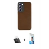 MARSİLYAN™- Galaxy S23 Plus Kılıf Doruk Asil Koleksiyonu - Siyah 5D Eko Cam Ekran Koruyucu + Kamera Lens Koruma Cam - SF