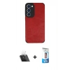 MARSİLYAN™- Galaxy S23 Plus Kılıf Doruk Asil Koleksiyonu - Siyah 5D Eko Cam Ekran Koruyucu + Kamera Lens Koruma Cam - SF