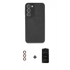 MARSİLYAN™- Galaxy S23 Plus Kılıf Doruk Asil Koleksiyonu - Siyah 6D Antistatik Mat Seramik Hayalet Nano Ekran Koruyucu + Metal Kamera Lens - KI