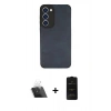 MARSİLYAN™- Galaxy S23 Plus Kılıf Doruk Asil Koleksiyonu - Siyah 6D Antistatik Mat Seramik Hayalet Nano Ekran Koruyucu + Kamera Lens Koruma Cam - SF