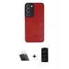 MARSİLYAN™- Galaxy S23 Plus Kılıf Doruk Asil Koleksiyonu - Siyah 6D Antistatik Mat Seramik Hayalet Nano Ekran Koruyucu + Kamera Lens Koruma Cam - SF