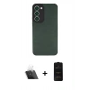 MARSİLYAN™- Galaxy S23 Plus Kılıf Doruk Asil Koleksiyonu - Siyah 6D Antistatik Mat Seramik Hayalet Nano Ekran Koruyucu + Kamera Lens Koruma Cam - SF