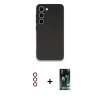 MARSİLYAN™- Galaxy S23 Plus Kılıf Kozmos Yansıma Özel Seri - Siyah 360 Mat Full Body Arka Koruyucu + Metal Kamera Lens - KI