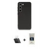 MARSİLYAN™- Galaxy S23 Plus Kılıf Kozmos Yansıma Özel Seri - Siyah 5D Hayalet Cam Ekran Koruyucu + Kamera Lens Koruma Cam - SF