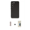 MARSİLYAN™- Galaxy S23 Plus Kılıf Kozmos Yansıma Özel Seri - Siyah 6D Mat Seramik Hayalet Nano Ekran Koruyucu + Metal Kamera Lens - KI