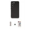 MARSİLYAN™- Galaxy S23 Plus Kılıf Kozmos Yansıma Özel Seri - Siyah Hayalet Edge Cam Ekran Koruyucu + Metal Kamera Lens - KI