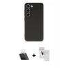 MARSİLYAN™- Galaxy S23 Plus Kılıf Kozmos Yansıma Özel Seri - Siyah Seramik Nano Ekran Koruyucu + Şeffaf Kamera Lens Koruma Cam