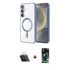 MARSİLYAN™- Galaxy S23 Plus Kılıf Nova Işık Özel Seri - Şeffaf 360 Full Body Arka Koruyucu + Kamera Lens Koruma Cam - SF