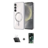 MARSİLYAN™- Galaxy S23 Plus Kılıf Nova Işık Özel Seri - Şeffaf 360 Full Body Arka Koruyucu + Kamera Lens Koruma Cam - SF