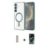 MARSİLYAN™- Galaxy S23 Plus Kılıf Nova Işık Özel Seri - Şeffaf 360 Full Body Arka Koruyucu + Metal Kamera Lens - KI