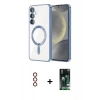 MARSİLYAN™- Galaxy S23 Plus Kılıf Nova Işık Özel Seri - Şeffaf 360 Full Body Arka Koruyucu + Metal Kamera Lens - KI
