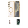 MARSİLYAN™- Galaxy S23 Plus Kılıf Nova Işık Özel Seri - Şeffaf 360 Full Body Arka Koruyucu + Metal Kamera Lens - KI