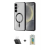 MARSİLYAN™- Galaxy S23 Plus Kılıf Nova Işık Özel Seri - Şeffaf Polymer Nano Ekran Koruyucu + Kamera Lens Koruma Cam - SF