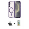 MARSİLYAN™- Galaxy S23 Plus Kılıf Nova Işık Özel Seri - Şeffaf Polymer Nano Ekran Koruyucu + Kamera Lens Koruma Cam - SF