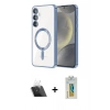 MARSİLYAN™- Galaxy S23 Plus Kılıf Nova Işık Özel Seri - Şeffaf Polymer Nano Ekran Koruyucu + Kamera Lens Koruma Cam - SF