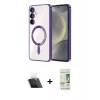 MARSİLYAN™- Galaxy S23 Plus Kılıf Nova Işık Özel Seri - Siyah 20D Premium Cam Ekran Koruyucu + Kamera Lens Koruma Cam - SF