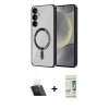 MARSİLYAN™- Galaxy S23 Plus Kılıf Nova Işık Özel Seri - Siyah 20D Premium Cam Ekran Koruyucu + Kamera Lens Koruma Cam - SF