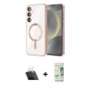 MARSİLYAN™- Galaxy S23 Plus Kılıf Nova Işık Özel Seri - Siyah 20D Premium Cam Ekran Koruyucu + Kamera Lens Koruma Cam - SF