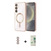 MARSİLYAN™- Galaxy S23 Plus Kılıf Nova Işık Özel Seri - Siyah 20D Premium Cam Ekran Koruyucu + Metal Kamera Lens - KI