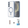MARSİLYAN™- Galaxy S23 Plus Kılıf Nova Işık Özel Seri - Siyah 5D Eko Cam Ekran Koruyucu + Metal Kamera Lens - KI