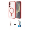 MARSİLYAN™- Galaxy S23 Plus Kılıf Nova Işık Özel Seri - Siyah 5D Eko Cam Ekran Koruyucu + Metal Kamera Lens - KI