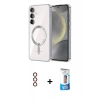 MARSİLYAN™- Galaxy S23 Plus Kılıf Nova Işık Özel Seri - Siyah 5D Eko Cam Ekran Koruyucu + Metal Kamera Lens - KI
