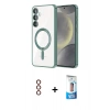 MARSİLYAN™- Galaxy S23 Plus Kılıf Nova Işık Özel Seri - Siyah 5D Eko Cam Ekran Koruyucu + Metal Kamera Lens - KI