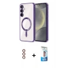MARSİLYAN™- Galaxy S23 Plus Kılıf Nova Işık Özel Seri - Siyah 5D Eko Cam Ekran Koruyucu + Metal Kamera Lens - KI