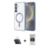 MARSİLYAN™- Galaxy S23 Plus Kılıf Nova Işık Özel Seri - Siyah 5D Hayalet Cam Ekran Koruyucu + Kamera Lens Koruma Cam - SF