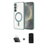 MARSİLYAN™- Galaxy S23 Plus Kılıf Nova Işık Özel Seri - Siyah 6D Antistatik Mat Seramik Hayalet Nano Ekran Koruyucu + Kamera Lens Koruma Cam - SF