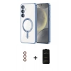 MARSİLYAN™- Galaxy S23 Plus Kılıf Nova Işık Özel Seri - Siyah 6D Antistatik Mat Seramik Hayalet Nano Ekran Koruyucu + Metal Kamera Lens - KI