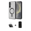MARSİLYAN™- Galaxy S23 Plus Kılıf Nova Işık Özel Seri - Siyah 6D Antistatik Mat Seramik Hayalet Nano Ekran Koruyucu + Kamera Lens Koruma Cam - SF