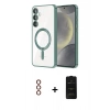 MARSİLYAN™- Galaxy S23 Plus Kılıf Nova Işık Özel Seri - Siyah 6D Antistatik Mat Seramik Hayalet Nano Ekran Koruyucu + Metal Kamera Lens - KI
