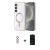 MARSİLYAN™- Galaxy S23 Plus Kılıf Nova Işık Özel Seri - Siyah 6D Antistatik Mat Seramik Hayalet Nano Ekran Koruyucu + Metal Kamera Lens - KI