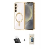 MARSİLYAN™- Galaxy S23 Plus Kılıf Nova Işık Özel Seri - Siyah 6D Mat Seramik Hayalet Nano Ekran Koruyucu + Kamera Lens Koruma Cam - SF