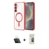 MARSİLYAN™- Galaxy S23 Plus Kılıf Nova Işık Özel Seri - Siyah 6D Mat Seramik Hayalet Nano Ekran Koruyucu + Kamera Lens Koruma Cam - SF