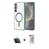 MARSİLYAN™- Galaxy S23 Plus Kılıf Nova Işık Özel Seri - Siyah Hayalet Edge Cam Ekran Koruyucu + Kamera Lens Koruma Cam - SF