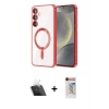 MARSİLYAN™- Galaxy S23 Plus Kılıf Nova Işık Özel Seri - Siyah Hayalet Edge Cam Ekran Koruyucu + Kamera Lens Koruma Cam - SF