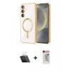 MARSİLYAN™- Galaxy S23 Plus Kılıf Nova Işık Özel Seri - Siyah Hayalet Edge Cam Ekran Koruyucu + Kamera Lens Koruma Cam - SF