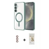 MARSİLYAN™- Galaxy S23 Plus Kılıf Nova Işık Özel Seri - Siyah Mat Seramik Nano Ekran Koruyucu + Metal Kamera Lens - KI